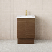 Fienza Dolce 600mm Walnut Freestanding Single Vanity