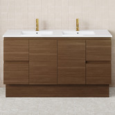 Fienza Dolce 1500mm Walnut Freestanding Double Vanity