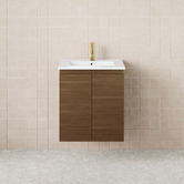 Fienza Dolce 600mm Walnut Wall Hung Single Vanity