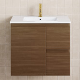 Fienza Dolce 750mm Walnut Wall Hung Single Vanity