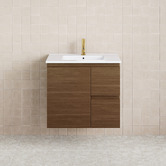 Fienza Dolce 750mm Walnut Wall Hung Single Vanity