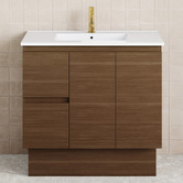 Fienza Dolce 900mm Walnut Freestanding Single Vanity