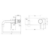 Fienza Kaya 130mm Bath/Basin Wall Mixer Set