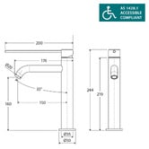 Fienza Accessible Kaya Care Mid Extended Lever Basin Mixer