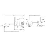 Fienza Kaya Up 160mm Bath/Basin Wall Mixer Set