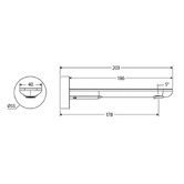 Fienza Empire Slim 180mm Brushed Copper Round Wall Basin Spout