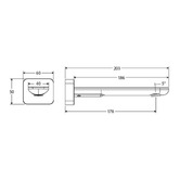 Fienza Empire Slim 180mm Brushed Copper Square Wall Basin Spout