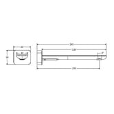 Fienza Empire Slim 220mm Brushed Copper Square Wall Basin Spout