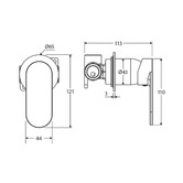 Fienza Empire Slim Brushed Copper Round Shower/Bath Wall Mixer
