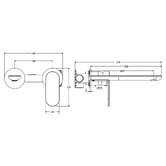 Fienza Empire Slim 200mm Brushed Copper Round Bath/Basin Wall Mixer Set