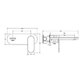 Fienza Empire Slim 160mm Brushed Copper Oval Bath/Basin Wall Mixer Set