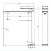 Fienza Empire Slim Brushed Copper Tall Basin Mixer