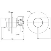 Fienza Kaya Shower/Bath Wall Mixer With 100mm Backplate