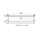 Fienza Kaya 900mm Double Towel Rail