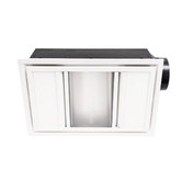 Liteworks White Domino 2 LED Exhaust Fan with Linear Heat Lamp