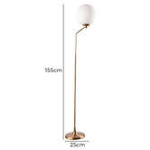 Liteworks Penelope Steel Opal Glass Floor Lamp