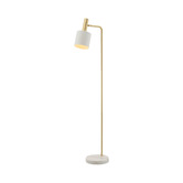 Liteworks Addison Brushed Brass &amp; Marble Floor Lamp