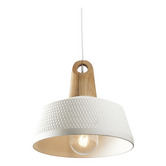 Liteworks Largo Ceramic &amp; Oak Wood Pendant Light