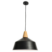 Liteworks Westerly Rubberwood &amp; Iron Pendant Light