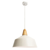 Liteworks Westerly Rubberwood &amp; Iron Pendant Light