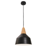 Liteworks Westerly Rubberwood &amp; Iron Pendant Light