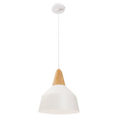 Liteworks Westerly Rubberwood &amp; Iron Pendant Light