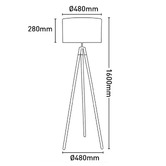 Liteworks Salem Pine Wood &amp; Linen Floor Lamp