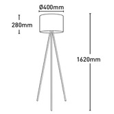 Liteworks Reno Iron &amp; Velvet Floor Lamp