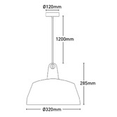 Liteworks Largo Ceramic &amp; Oak Wood Pendant Light