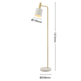 Liteworks Addison Brushed Brass &amp; Marble Floor Lamp