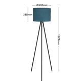 Liteworks Reno Iron &amp; Velvet Floor Lamp