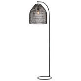 Liteworks Shelby Iron &amp; Rattan Floor Lamp