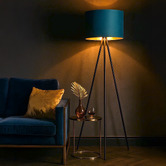 Liteworks Reno Iron &amp; Velvet Floor Lamp