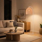 Liteworks Shelby Iron &amp; Rattan Floor Lamp