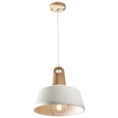 Liteworks Largo Ceramic &amp; Oak Wood Pendant Light