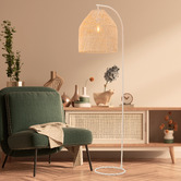 Liteworks Shelby Iron &amp; Rattan Floor Lamp