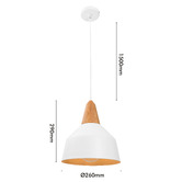 Liteworks Westerly Rubberwood &amp; Iron Pendant Light