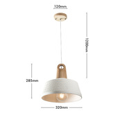 Liteworks Largo Ceramic &amp; Oak Wood Pendant Light