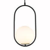 Liteworks Novato Iron &amp; Opal Glass Pendant Light