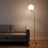 Liteworks Penelope Steel Opal Glass Floor Lamp