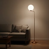 Liteworks Penelope Steel Opal Glass Floor Lamp