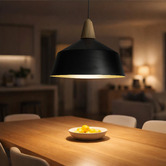 Liteworks Westerly Rubberwood &amp; Iron Pendant Light