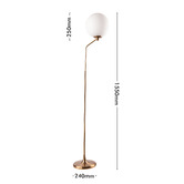 Liteworks Penelope Steel Opal Glass Floor Lamp