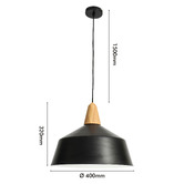 Liteworks Westerly Rubberwood &amp; Iron Pendant Light