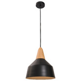 Liteworks Westerly Rubberwood &amp; Iron Pendant Light
