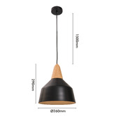 Liteworks Westerly Rubberwood &amp; Iron Pendant Light