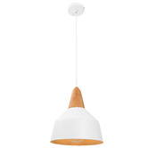 Liteworks Westerly Rubberwood &amp; Iron Pendant Light