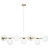 Liteworks Concord Iron &amp; Opal Glass 7 Light Pendant