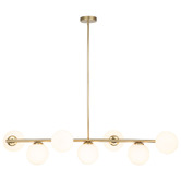 Liteworks Concord Iron &amp; Opal Glass 7 Light Pendant
