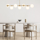 Liteworks Concord Iron &amp; Opal Glass 7 Light Pendant